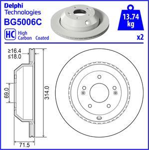 Delphi BG5006C - Гальмівний диск avtolavka.club