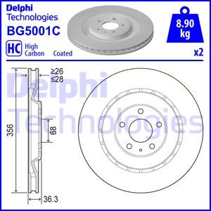 Delphi BG5001C - Гальмівний диск avtolavka.club