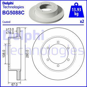 Delphi BG5088C - Гальмівний диск avtolavka.club