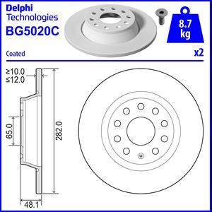 Delphi BG5020C-18B1 - Гальмівний диск avtolavka.club