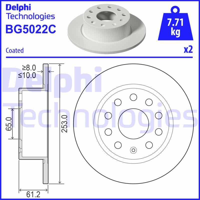 Delphi BG5022C - Гальмівний диск avtolavka.club