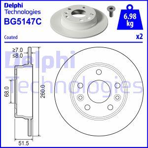 Delphi BG5147C - Гальмівний диск avtolavka.club