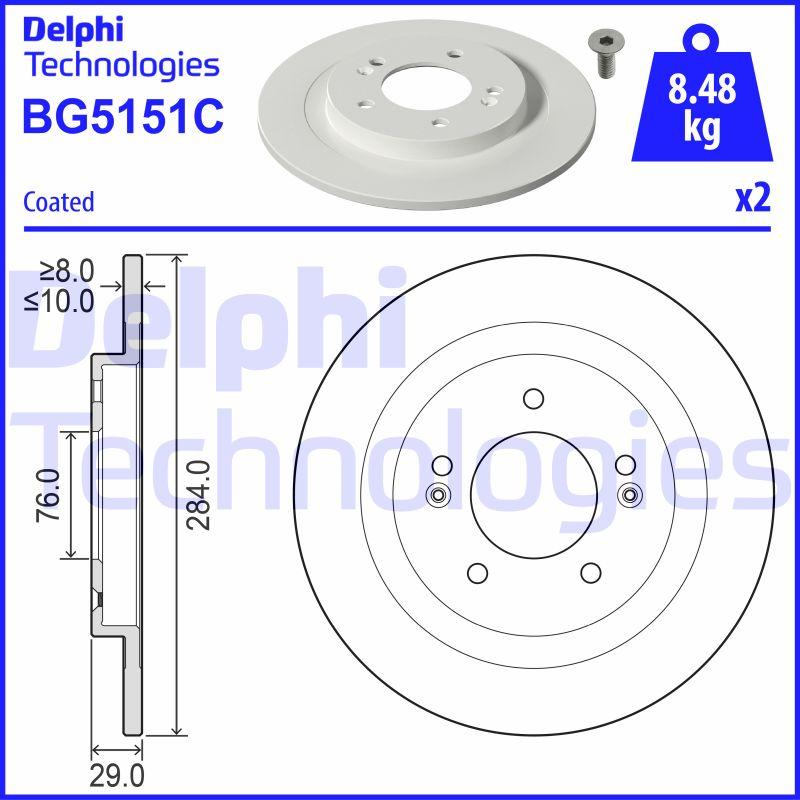 Delphi BG5151C - Гальмівний диск avtolavka.club