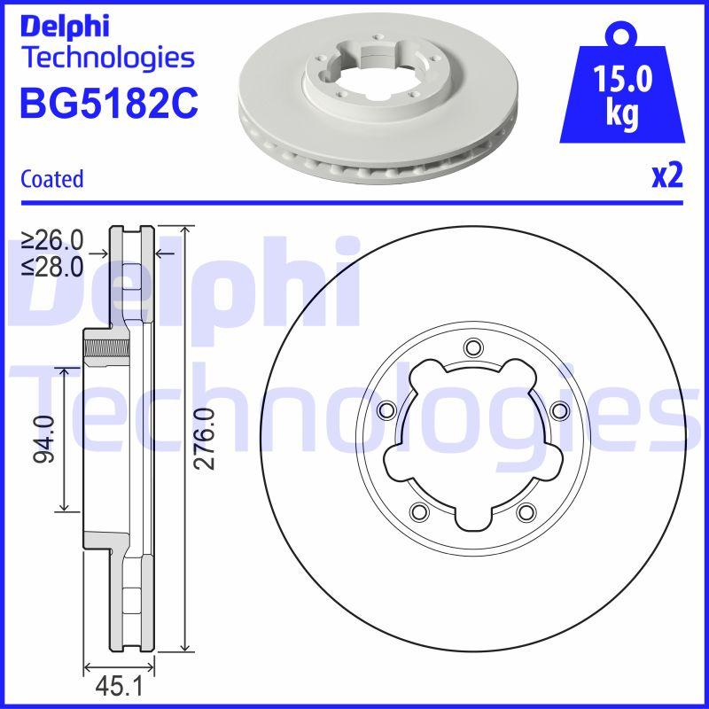 Delphi BG5182C - Гальмівний диск avtolavka.club