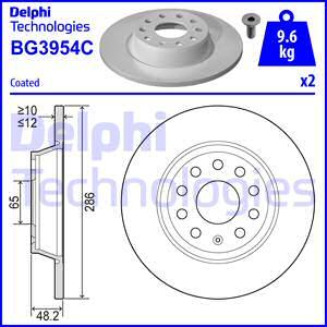 Delphi BG3954C - Гальмівний диск avtolavka.club