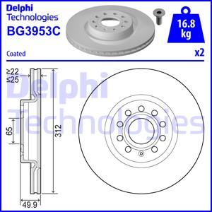 Delphi BG3953C - Гальмівний диск avtolavka.club