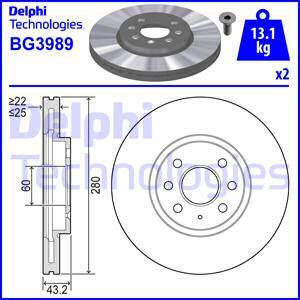 Delphi BG3989 - Гальмівний диск avtolavka.club