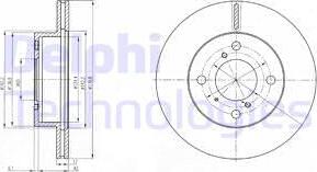 Delphi BG3499 - Гальмівний диск avtolavka.club