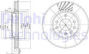 Delphi BG3405 - Гальмівний диск avtolavka.club