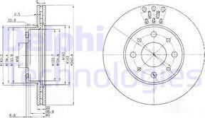 Delphi BG3425 - Гальмівний диск avtolavka.club