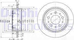 Delphi BG3543 - Гальмівний диск avtolavka.club