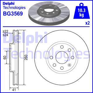 Delphi BG3569 - Гальмівний диск avtolavka.club