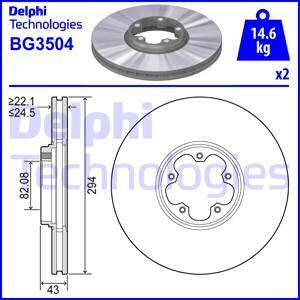 Delphi BG3504 - Гальмівний диск avtolavka.club