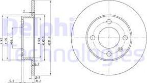 Delphi BG3505 - Гальмівний диск avtolavka.club