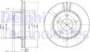 Delphi BG3532 - Гальмівний диск avtolavka.club