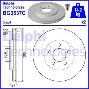 Delphi BG3537C-18B1 - Гальмівний диск avtolavka.club