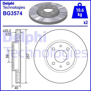 Delphi BG3574 - Гальмівний диск avtolavka.club