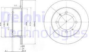 Delphi BG3609 - Гальмівний диск avtolavka.club