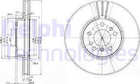 Delphi BG3628 - Гальмівний диск avtolavka.club