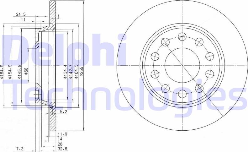 Delphi BG3674C - Гальмівний диск avtolavka.club