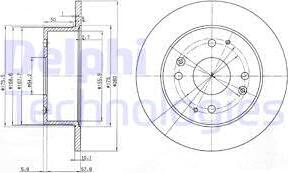 Delphi BG3677 - Гальмівний диск avtolavka.club