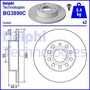 Delphi BG3890-C - Гальмівний диск avtolavka.club