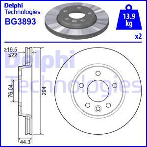 Delphi BG3893 - Гальмівний диск avtolavka.club