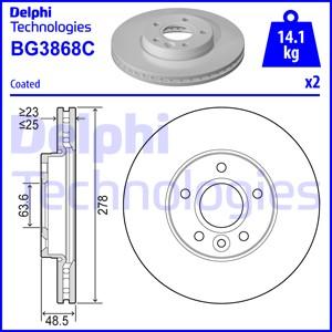 Delphi BG3868C-18B1 - Гальмівний диск avtolavka.club