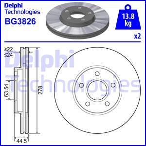 Delphi BG3826 - Гальмівний диск avtolavka.club