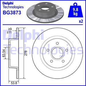 Delphi BG3873 - Гальмівний диск avtolavka.club