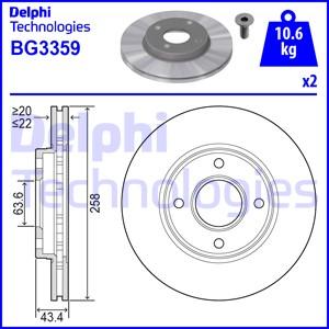 Delphi BG3359 - Гальмівний диск avtolavka.club
