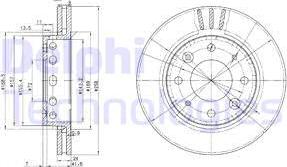 Delphi BG3335 - Гальмівний диск avtolavka.club