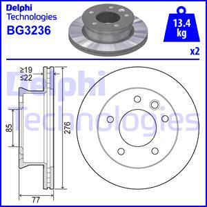 Delphi BG3236 - Гальмівний диск avtolavka.club