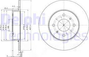 Delphi BG3764 - Гальмівний диск avtolavka.club