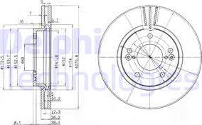 Delphi BG3721 - Гальмівний диск avtolavka.club