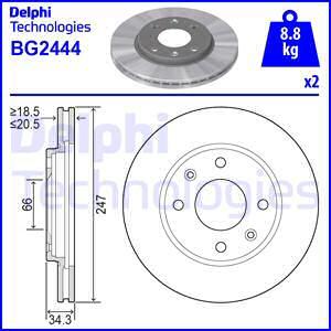 Delphi BG2444 - Гальмівний диск avtolavka.club