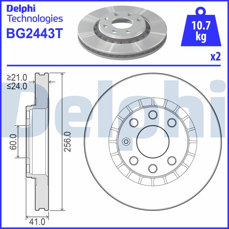 Delphi BG2443T - Гальмівний диск avtolavka.club