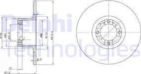 Delphi BG2081 - Гальмівний диск avtolavka.club