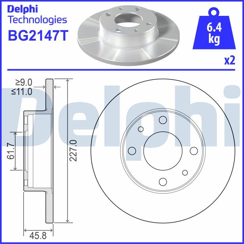 Delphi BG2147T - Гальмівний диск avtolavka.club