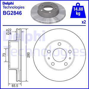 Delphi BG2846 - Гальмівний диск avtolavka.club