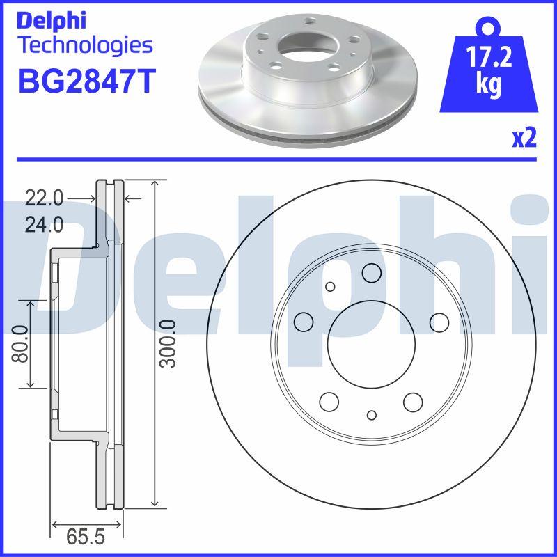 Delphi BG2847T - Гальмівний диск avtolavka.club