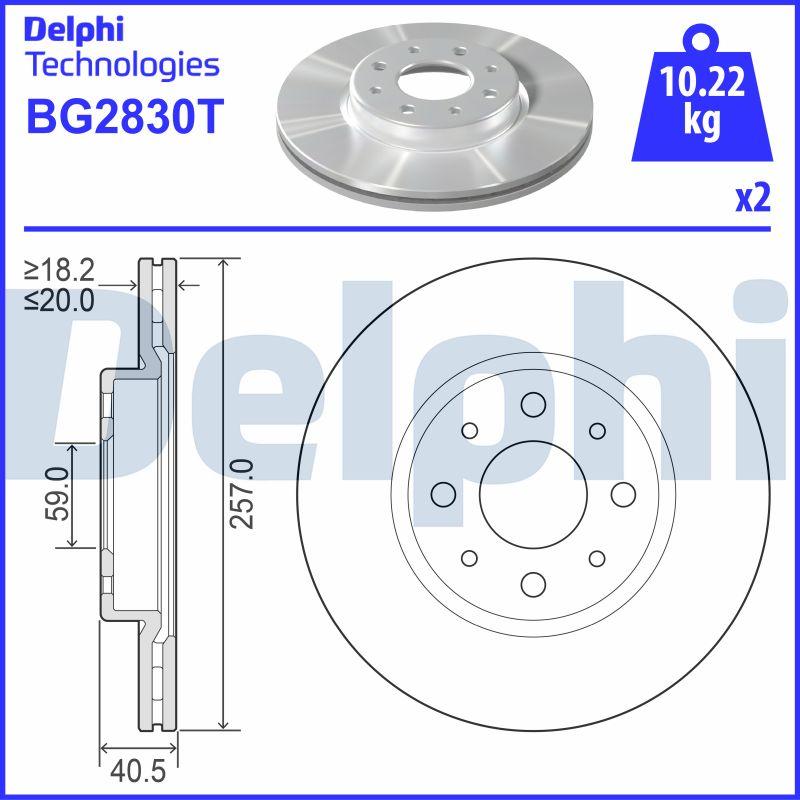 Delphi BG2830T - Гальмівний диск avtolavka.club