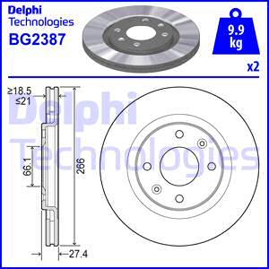 Delphi BG2387 - Гальмівний диск avtolavka.club