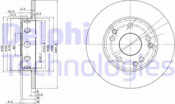 Delphi BG2298 - Гальмівний диск avtolavka.club