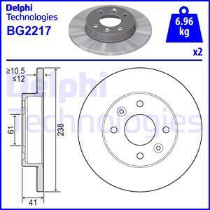 Delphi BG2217 - Гальмівний диск avtolavka.club