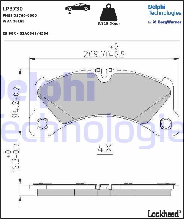 Delphi LP3730 - Гальмівні колодки, дискові гальма avtolavka.club