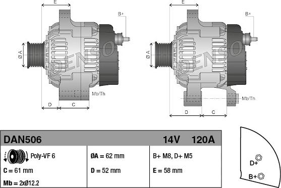 Denso DAN506 - Генератор avtolavka.club