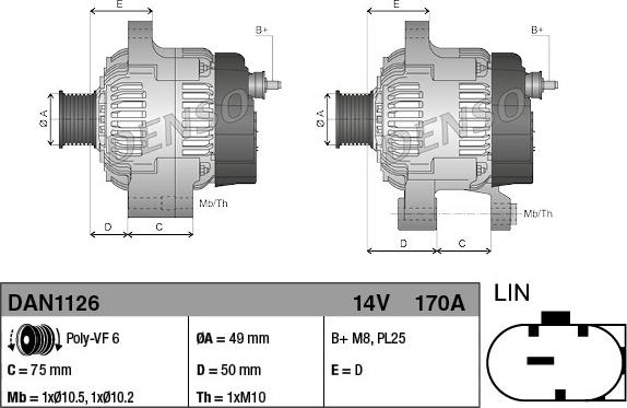 Denso DAN1126 - Генератор avtolavka.club