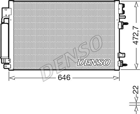 Denso DCN13022 - Конденсатор, кондиціонер avtolavka.club