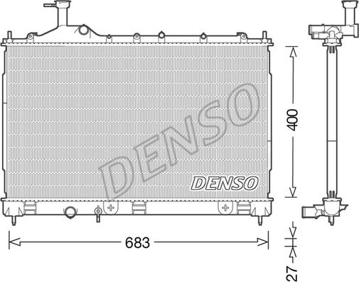 Denso DRM45038 - Радіатор, охолодження двигуна avtolavka.club